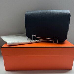 🖤 Hermès Geta Bag – Black Strap, 2025 Purchase, Brand New
